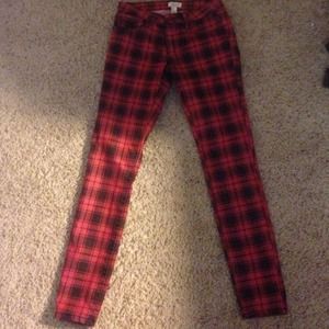 Red and black plaid pants from forever 21