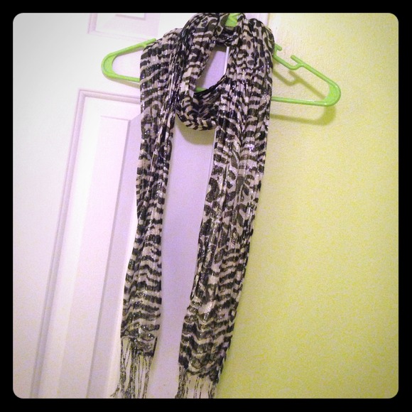 Sparkly zebra print scarf