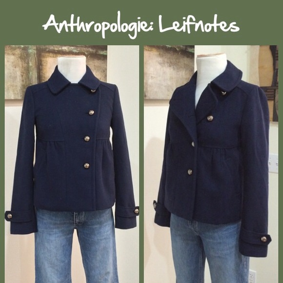 Anthropologie Jackets & Blazers - Anthro "Asymmetric Cropped Peacoat" by Leifnotes