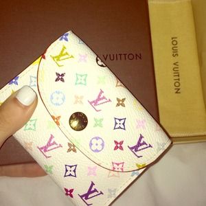 White Multicolor Louis Vuitton Card Wallet