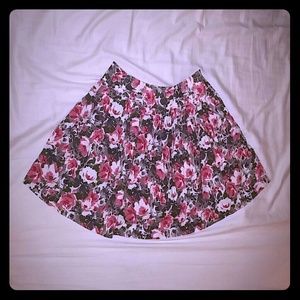 Pleated Floral Skirt