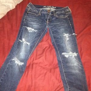 AEO skinny ripped jeans good condition!