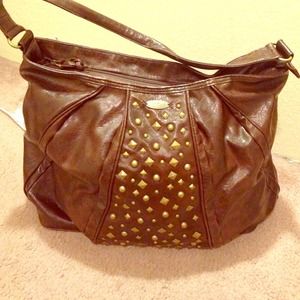 O'neill rich brown studded handbag