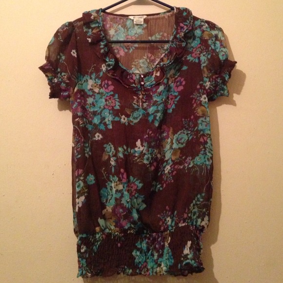 floral sheer blouse