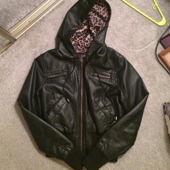 Black Leather Jacket *WORN ONCE* Like Brand New!