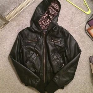Black Leather Jacket *WORN ONCE* Like Brand New!