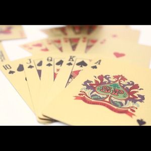 Gold plated playing cards with certificate