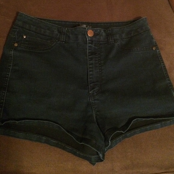 High-Waisted Navy Blue Shorts