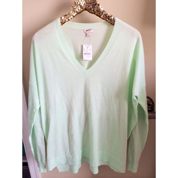 J. Crew Mint Summerweight Boyfriend Sweater NWT