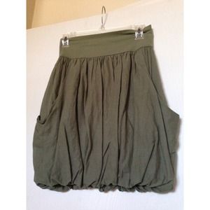Zara Olive Bubble Skirt