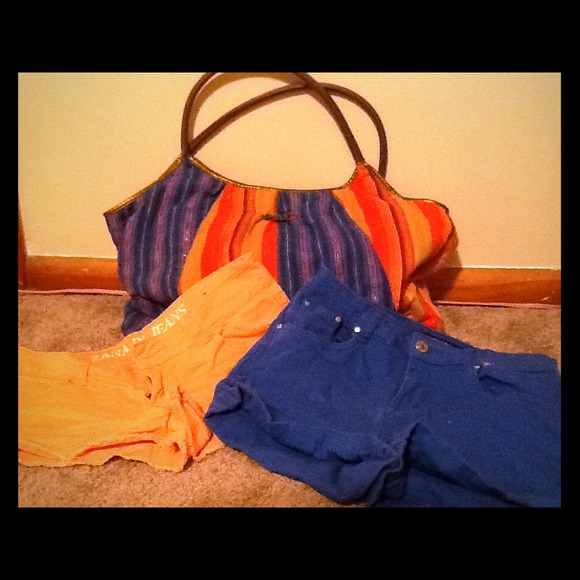 Royal blue/orange beach bag