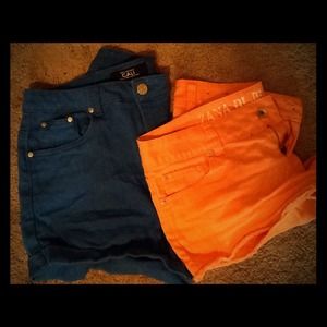 REDUCED!! Two colored denim shorts
