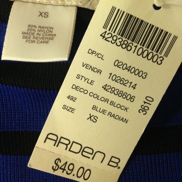 ARDEN B. BLUE/BLACK STRETCHY SKIRT - Picture 2 of 2