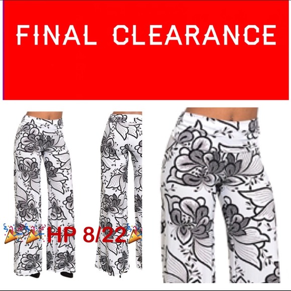 Pants - 🎉🎉HP 8/22🎉🎉New - Black White Floral Pant