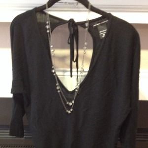 Deep V open back sweater