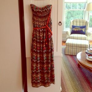 GRACIA Zigzag Tube Maxi Dress, Size Small