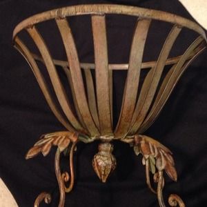 Decorative metal accent bowl.