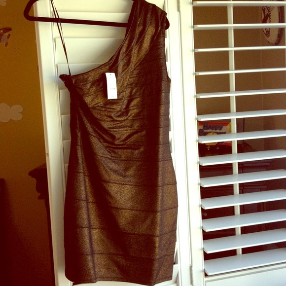 NWT Express Medium one shoulder bandeau dress