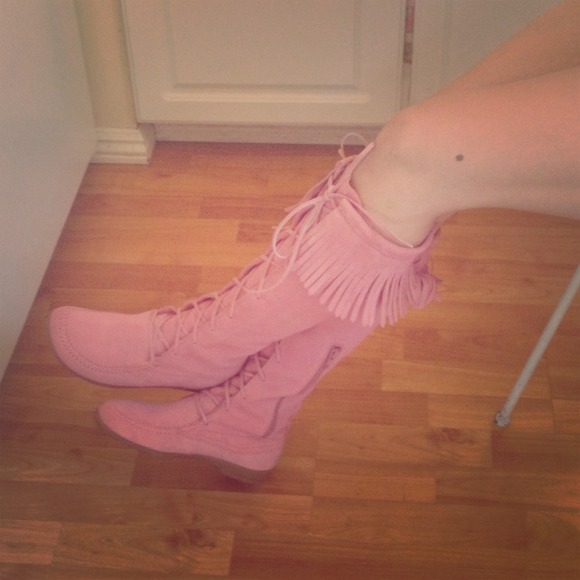 Shoes - Never Released Soft Pink Suede Boots.