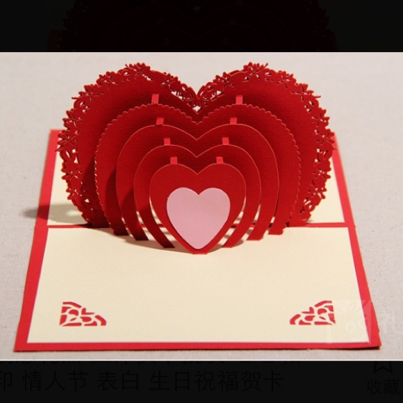 3D creative paper cut birthday card! With envelope