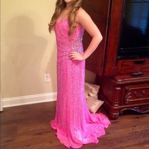 Neon pink formal dress