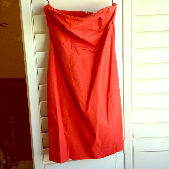 Used Size 8 Express strapless red/coral dress