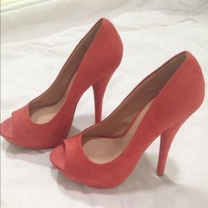 ❌SOLD❌ Coral Peep Toe Pumps