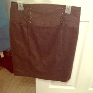 Brown tweed patterned high waisted skirt