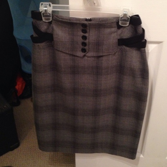 Dressy black and gray high waisted skirt