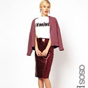 ASOS Petite REAL LEATHER metallic
