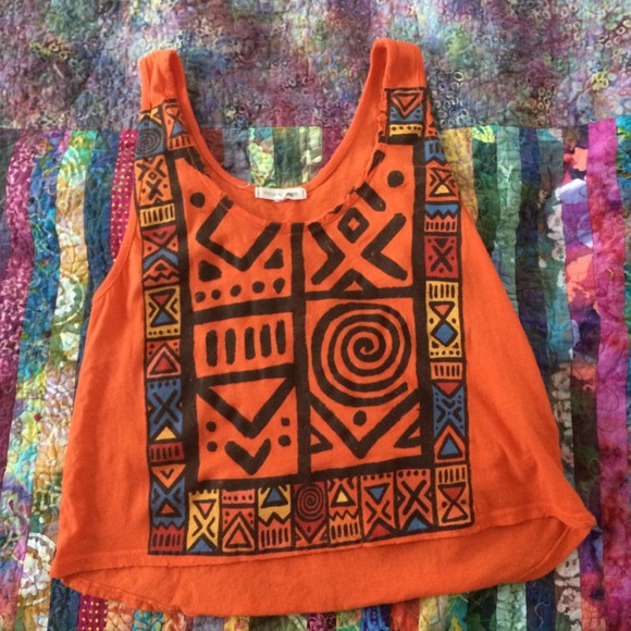 orange graphic tank