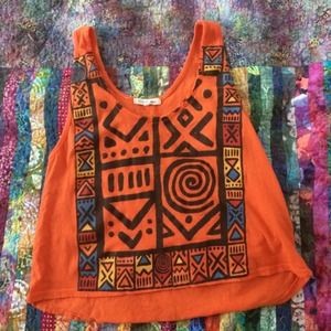 orange graphic tank