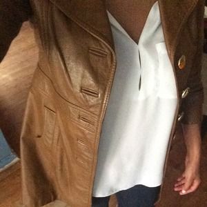 Leather trench coat