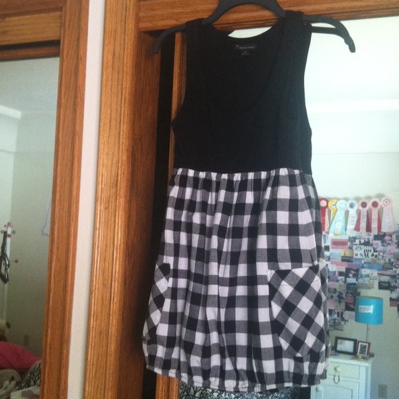 Black plaid dress