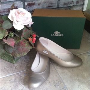 Lacoste Silver Ballet Flats