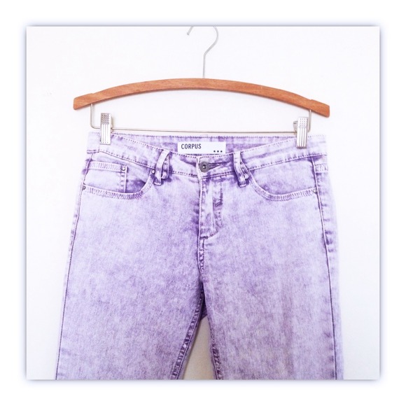 Purple Acid Wash Skinny Jeans
