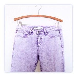 Purple Acid Wash Skinny Jeans