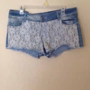 SOLD ON VINTED - Lace front covered jean shorts