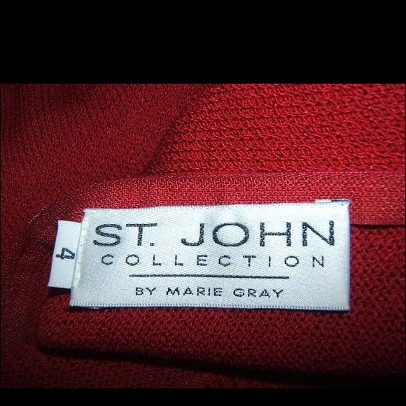 ST JOHN  Sexy red 4 6 gold buckle knit dress - Picture 3 of 4