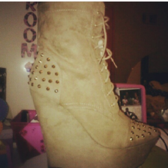 Tan Wedge Bootie