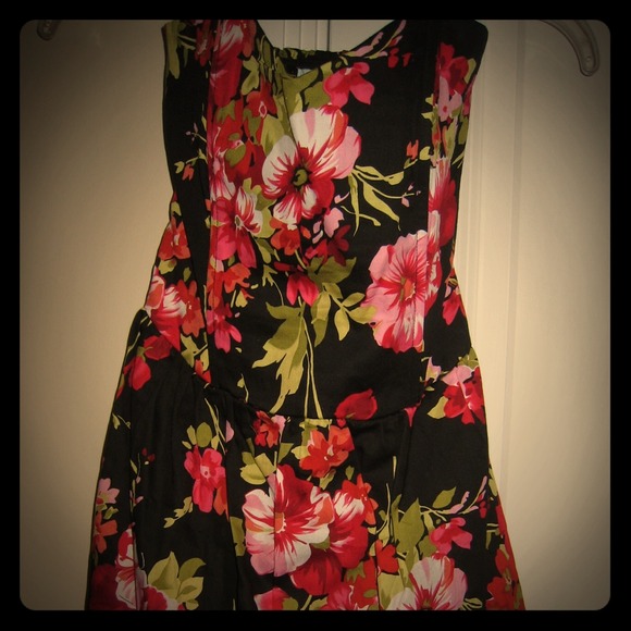 Floral strapless dress from urban outfitters