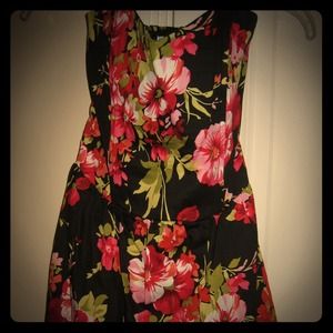 Floral strapless dress from urban outfitters