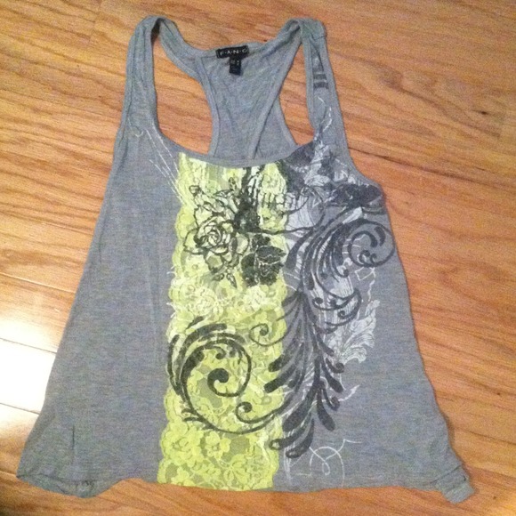 Grey printed tank top