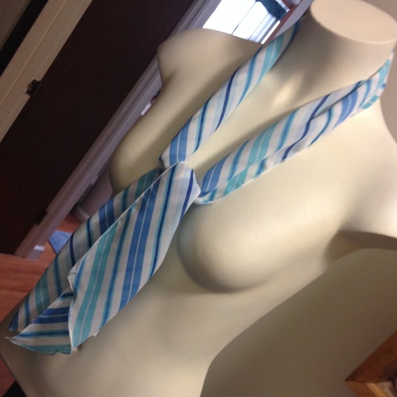 NWOT blue/ white striped scarf