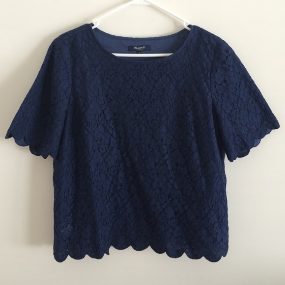 Madewell Tops - Madewell navy lace top size L