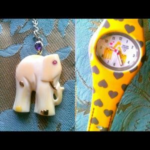 Elephant Necklace & Harujuku Watch