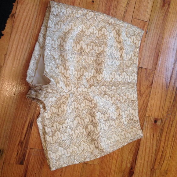 gold dressy shorts.