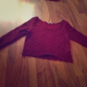 Charlotte Russe laced crop top long sleeved (xl)