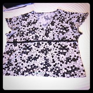 Black and white polka dot top