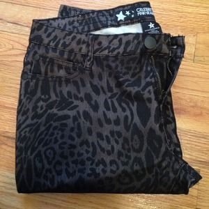 Leopard print jeans